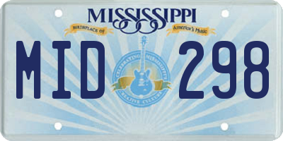 MS license plate MID298