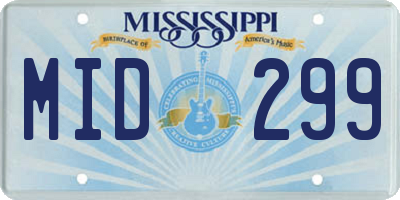 MS license plate MID299