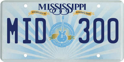 MS license plate MID300