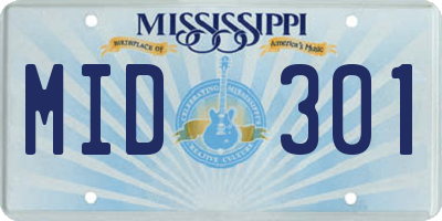 MS license plate MID301