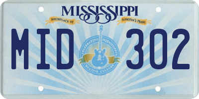 MS license plate MID302