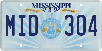 MS license plate MID304