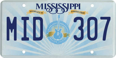 MS license plate MID307
