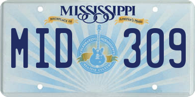 MS license plate MID309