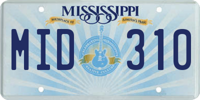 MS license plate MID310