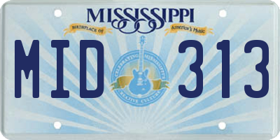 MS license plate MID313