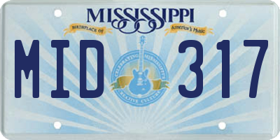 MS license plate MID317
