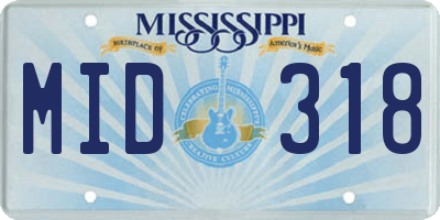 MS license plate MID318