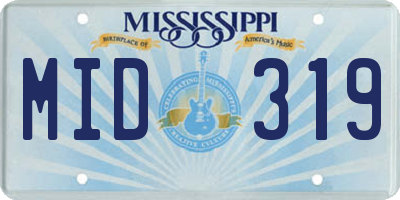 MS license plate MID319