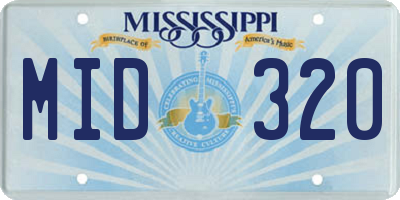 MS license plate MID320