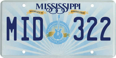 MS license plate MID322