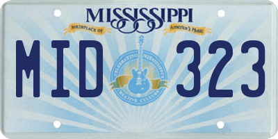 MS license plate MID323