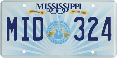 MS license plate MID324