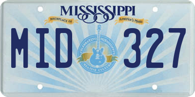MS license plate MID327
