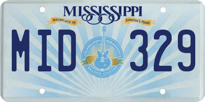 MS license plate MID329