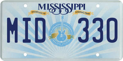 MS license plate MID330
