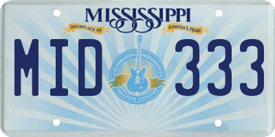MS license plate MID333