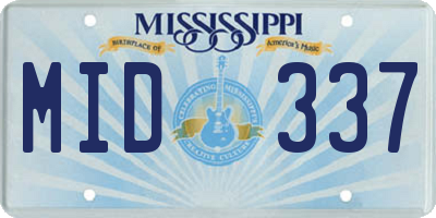 MS license plate MID337