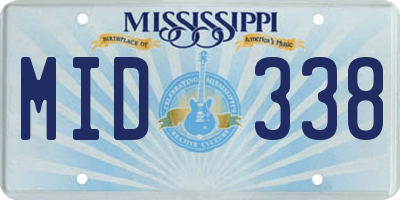 MS license plate MID338
