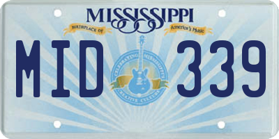 MS license plate MID339