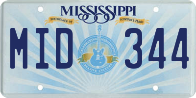MS license plate MID344