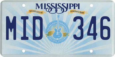 MS license plate MID346