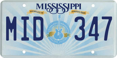 MS license plate MID347