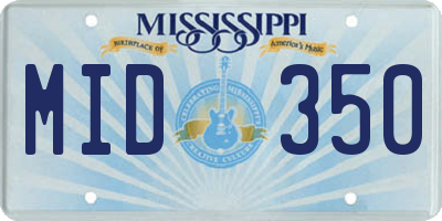 MS license plate MID350