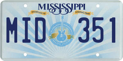MS license plate MID351