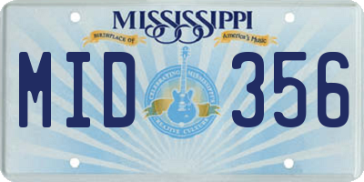 MS license plate MID356