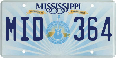 MS license plate MID364