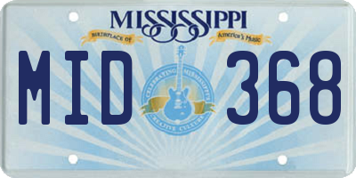 MS license plate MID368