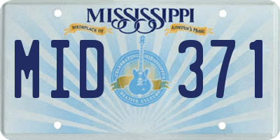 MS license plate MID371