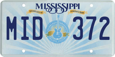 MS license plate MID372