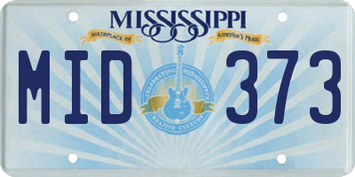 MS license plate MID373
