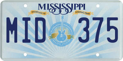 MS license plate MID375