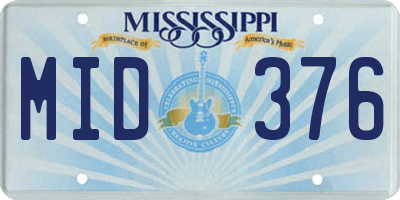 MS license plate MID376