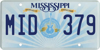 MS license plate MID379