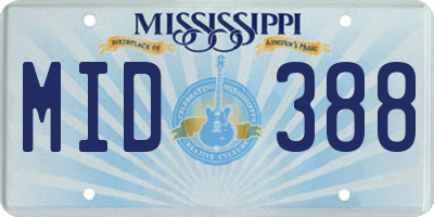 MS license plate MID388
