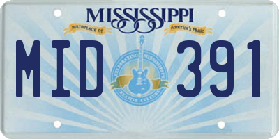 MS license plate MID391