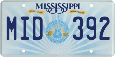 MS license plate MID392