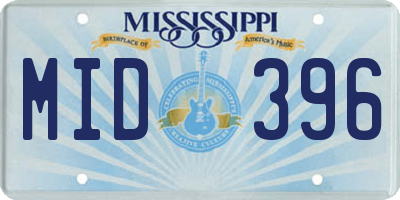 MS license plate MID396