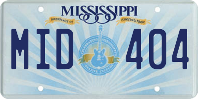 MS license plate MID404