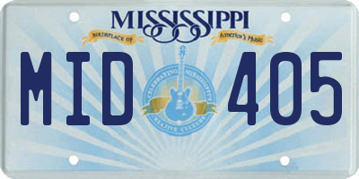 MS license plate MID405