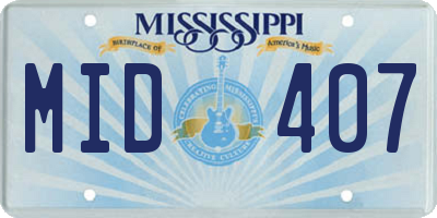 MS license plate MID407