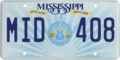 MS license plate MID408