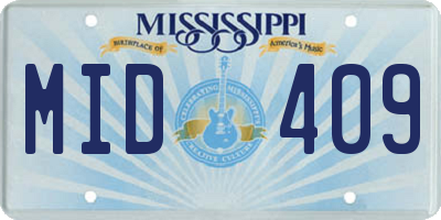 MS license plate MID409