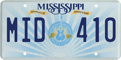 MS license plate MID410
