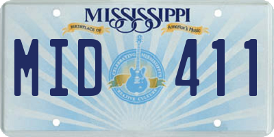 MS license plate MID411