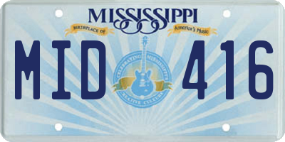 MS license plate MID416